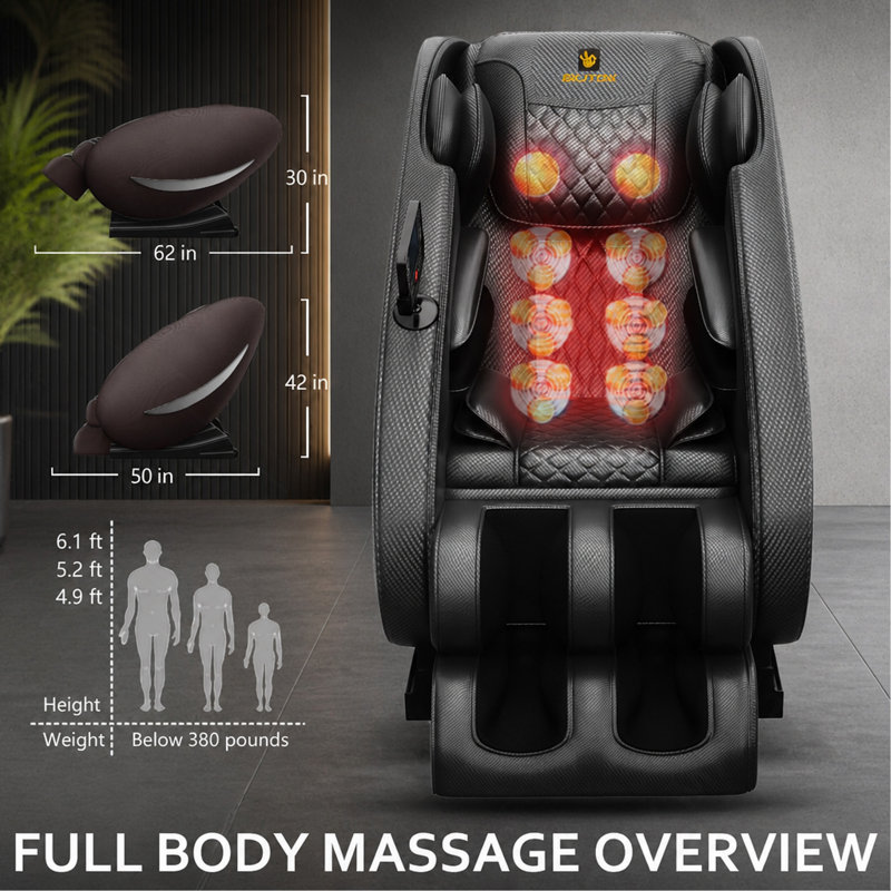 Fauteuil de massage inclinable sans gravité avec pression d'air corporelle complète (accessoires)