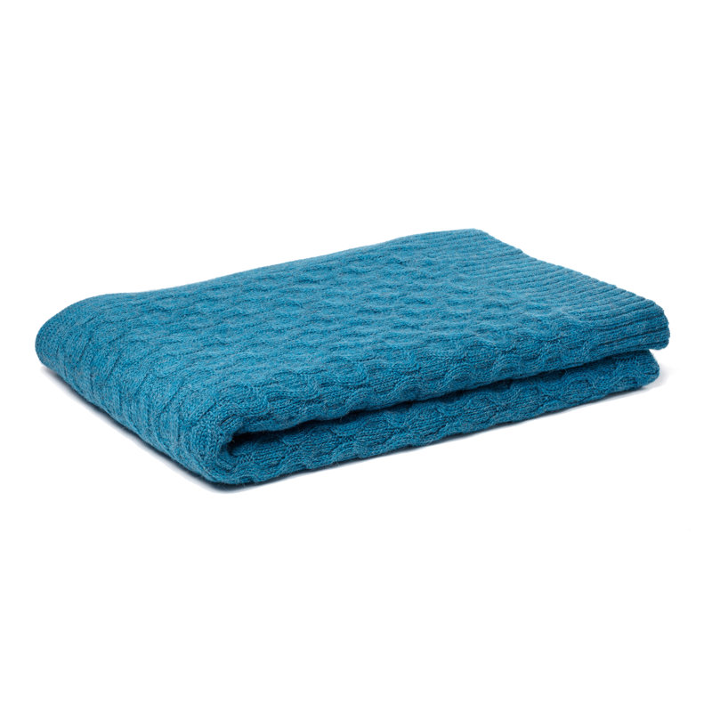 Theo Texture Alpaca Throw, Peacock