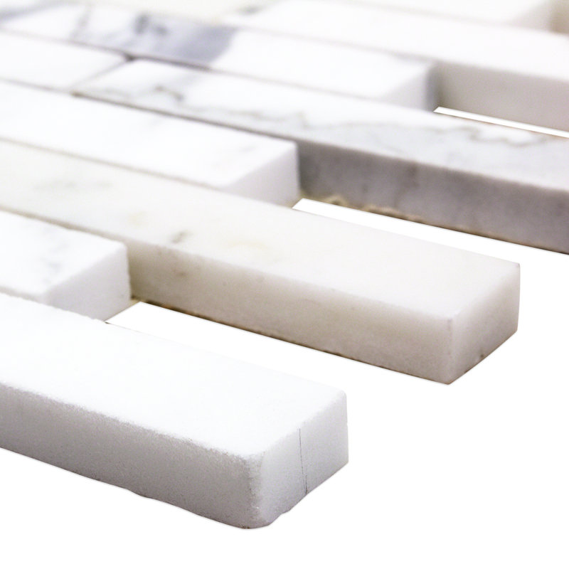 Calacatta 1" W x 4" L Marble Brick Joint Mosaic Wall & Floor Tile
