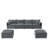 136" Chenille Modular Sectional Sofa With Deep And Wide Seat, U-Shaped Cloud Couch Set With Double Cushions, 6 Seat Sofa With Movable Ottoman-204690129