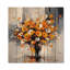 Bouquets de coquelicots orange et gris I - coquelicots, art mural en bois sur bois de pin naturel-732609106