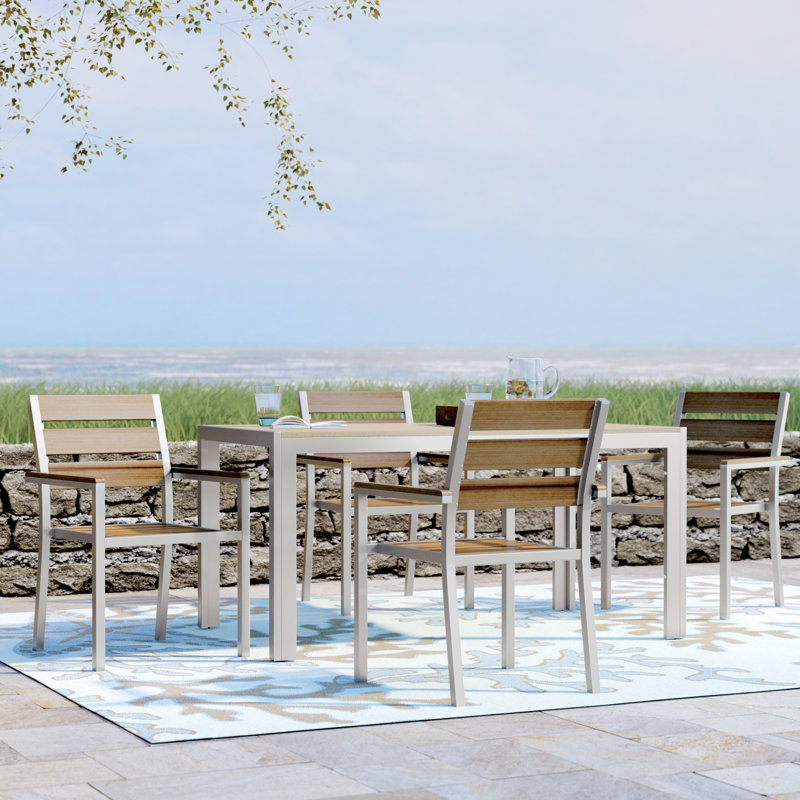 Chaise de patio empilable Adlan, Gris caillou doux