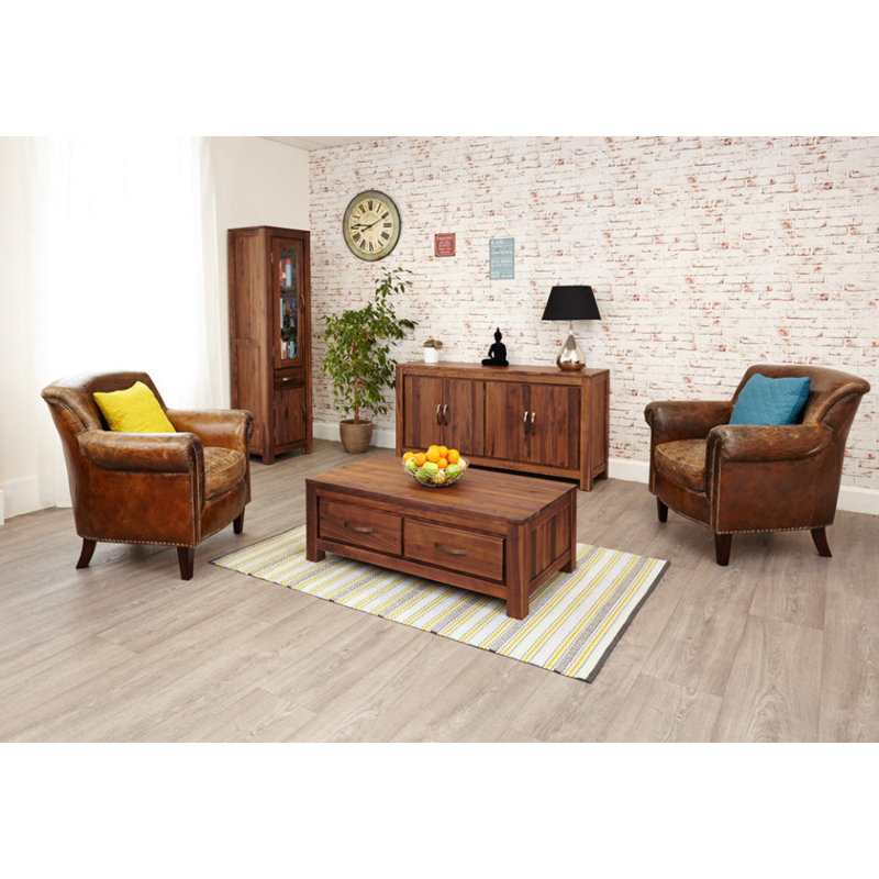 Jaquelinne Solid Wood Four Leg Coffee Table with Storage