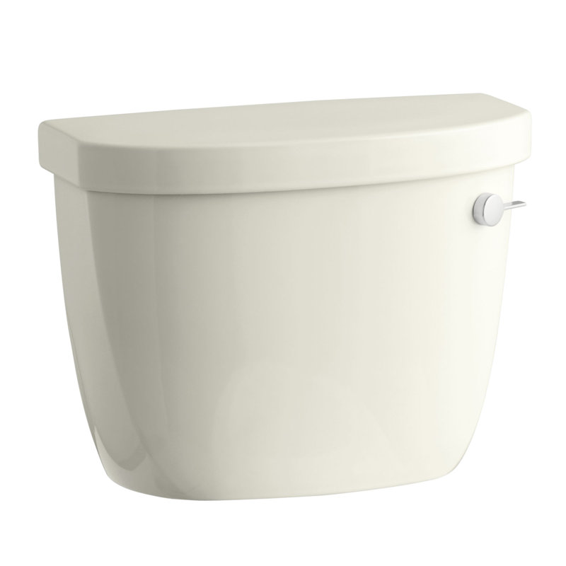 Réservoir de toilette à haute efficacité 1,28 gpf avec technologie de chasse chasse aquapiston, levier de déclenchement à la main et serrures de réservoir cimarron