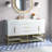 Glasgow 59 " W Freestanding Standard Free Standing Single Double Single Vanity Bathroom Vanity With Acrylic Top-1066829733