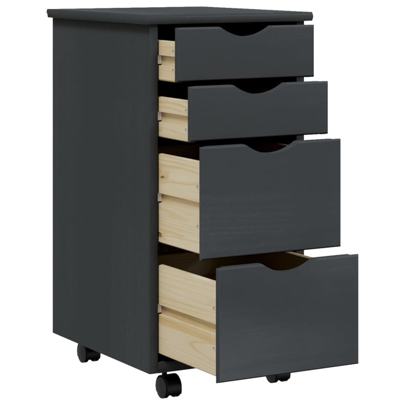 Mileke 34cm W 4 - Drawer Chest of Drawers, Grey