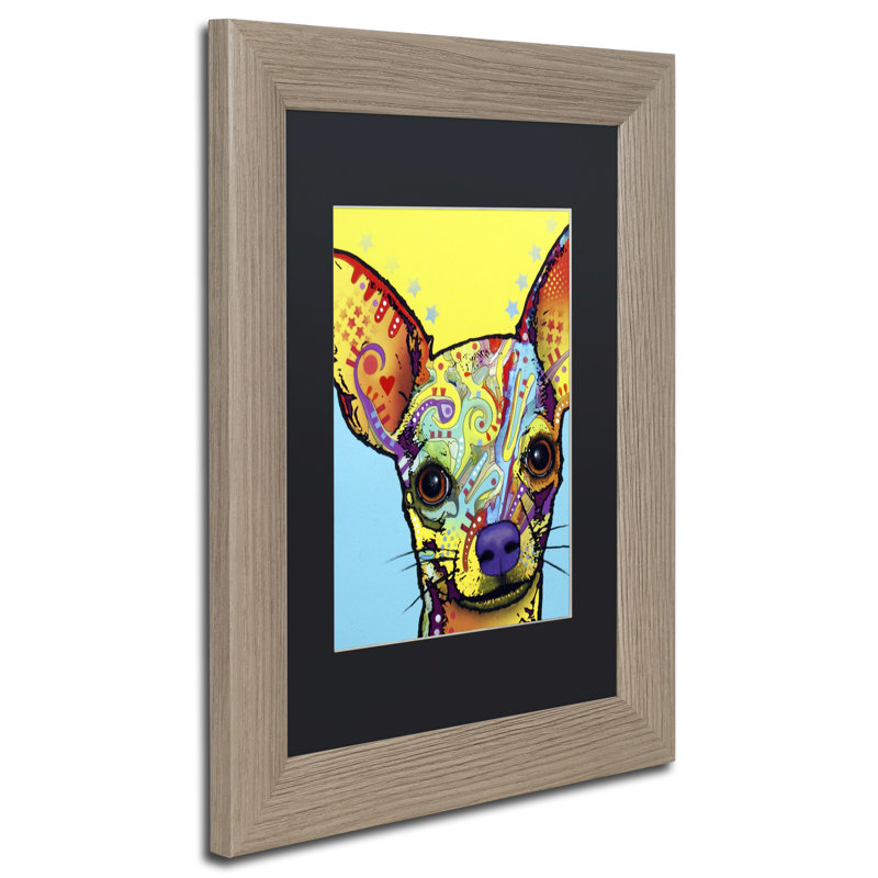 Dean Russo Chihuahua Pop Art Canvas Print with Silver Frame