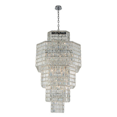 Livelli 25 LT Chrome/Clear Chandelier Allegri