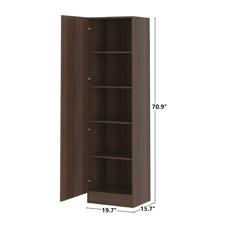 Ebern Designs Storage Cabinet, Wooden Collection Food Pantry Cabinet With Door, Brown