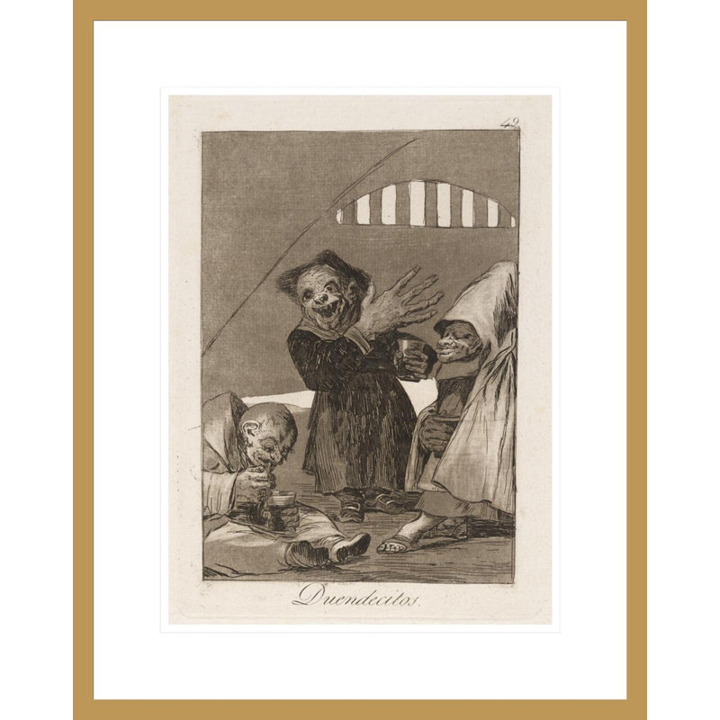 Duendecitos. (Hobgoblins.) Par Francisco de Goya - Estampe numérique encadrée, H 21,75 po x l 17,33 po