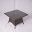 Table de salle à manger d'extérieur carrée de 39 po avec cadre en aluminium, design en osier et trou pour parasol-1644892956