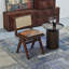 Charlies Genuine Leather Solid Wood Cane Side Chair