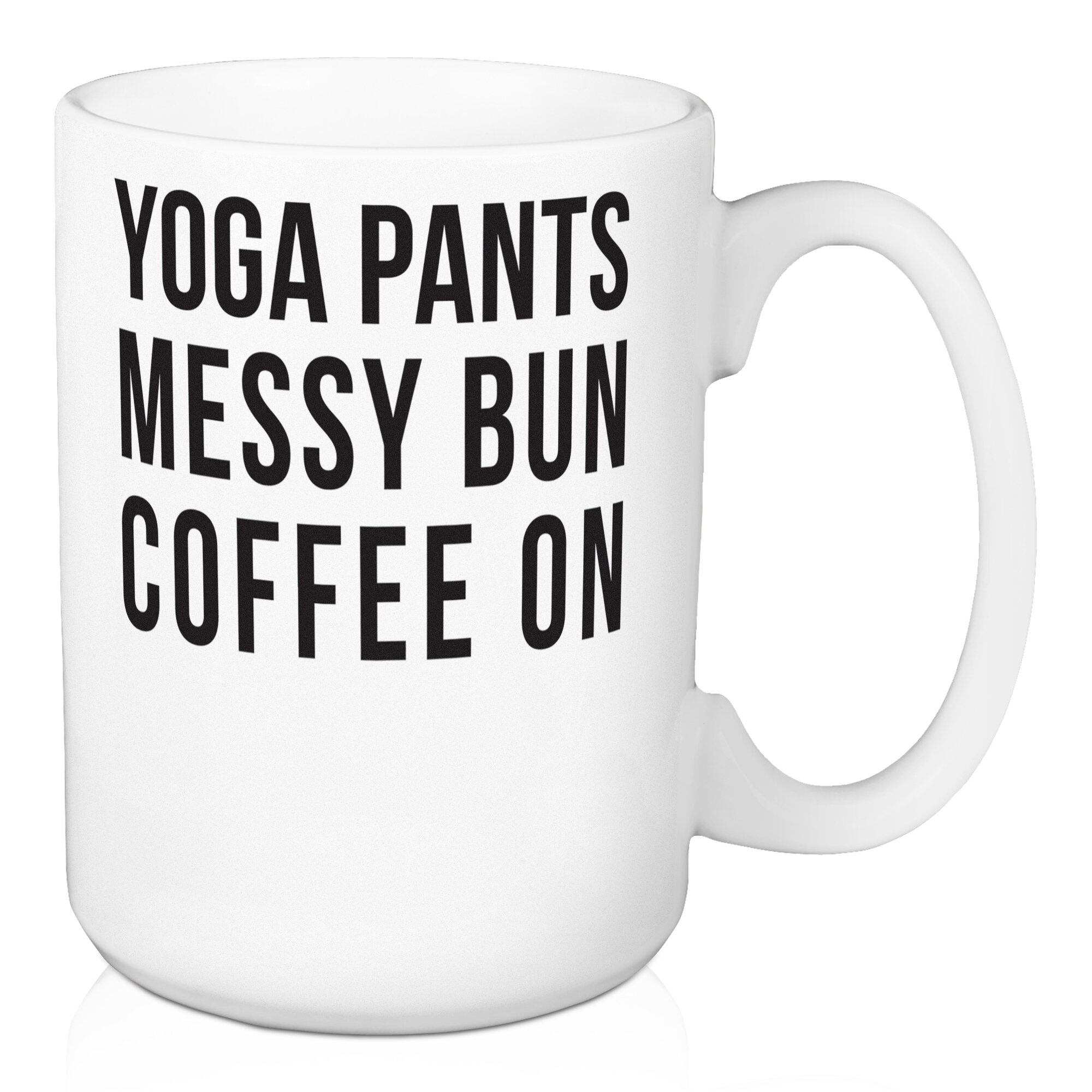 Winston Porter Goodyear Yoga Pants Messy Bun Coffee On Coffee Mug | Wayfair