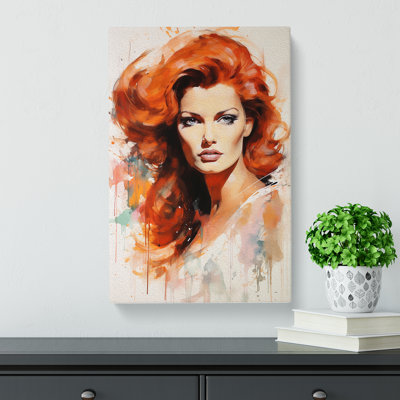 Red Headed Woman Gestural No.2 - Print