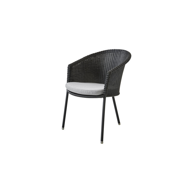 Trinity Wicker Patio Dining Armchair with Cushion, White