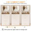 Meuble-lavabo 3 en 1 avec miroir ouvert, petit ensemble de coiffeuse avec bureau en verre visible, coiffeuse compacte avec 3 tiroirs, coiffeuse pour chambre à coucher
