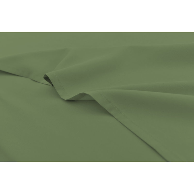  Ensemble de draps 1800 fils en rayonne de bambou, Vert sauge, Ensemble de draps pour taille de lit très grand c