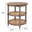 Table de bout ronde en bois de manguier et canne avec 2 tablettes-46574383