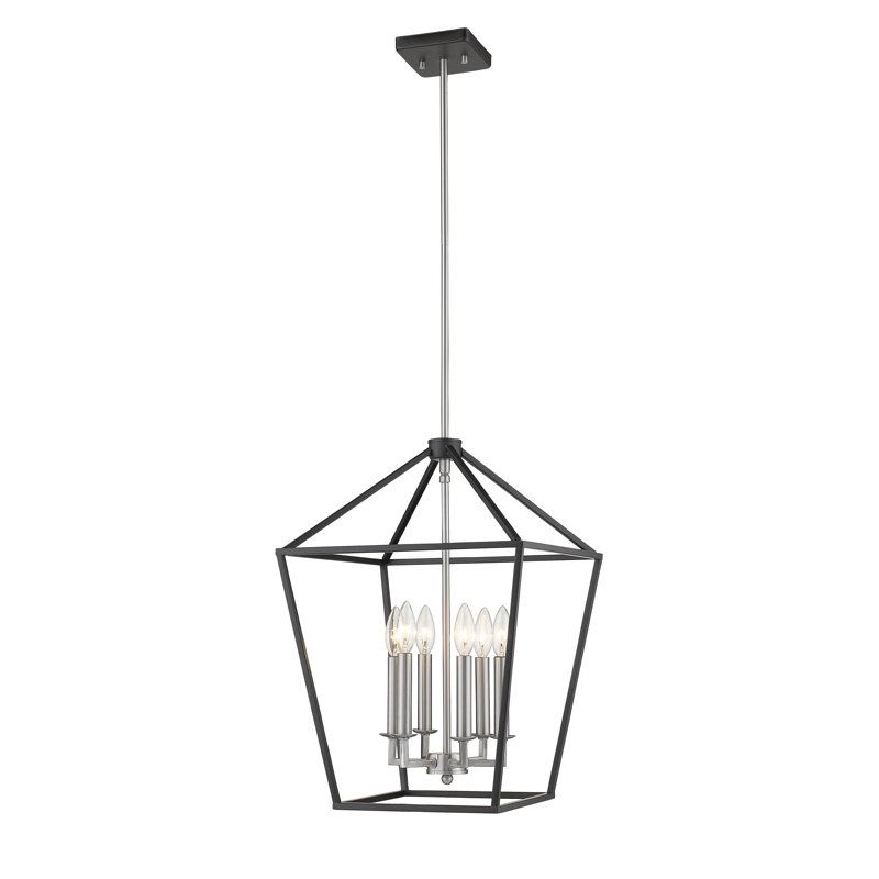 Lustree carrée 6 lumières lanterne Siniard
