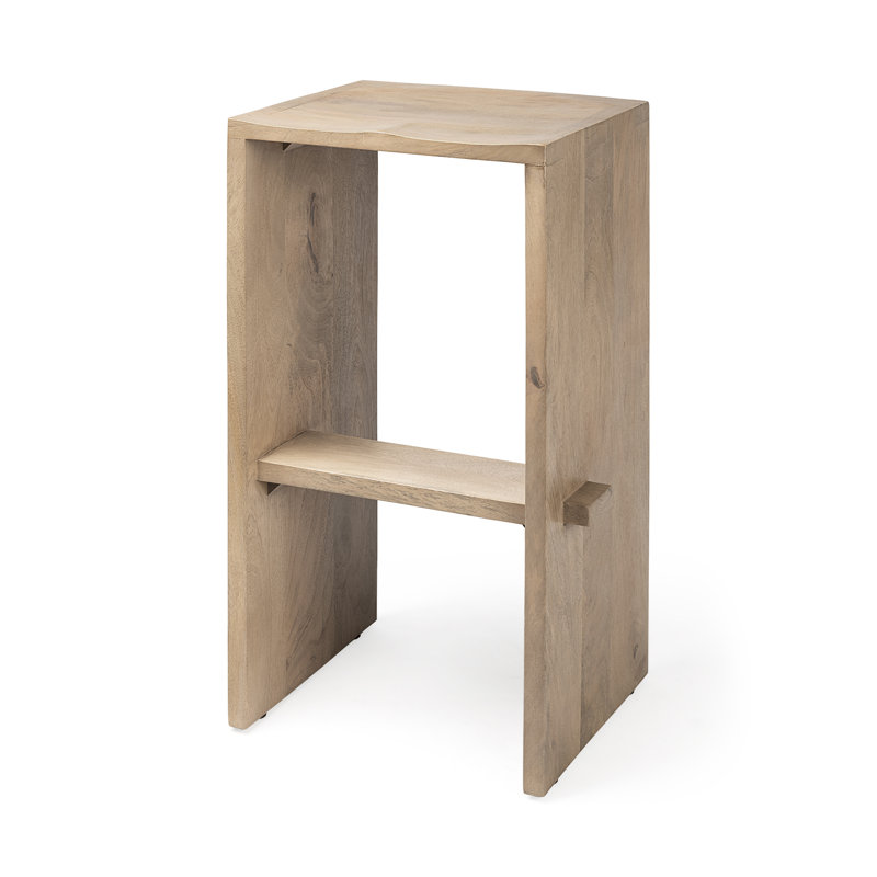 Tabouret en bois massif Dalina, Brun clair