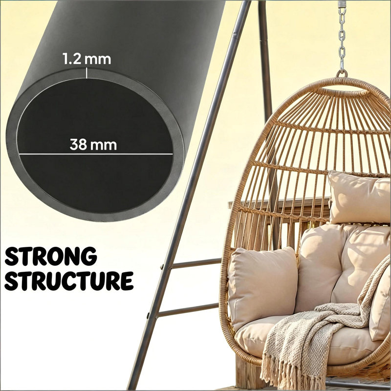 Support d'extérieur pour chaises suspendues, support pour hamac stable (support pour chaise seulement), Gris