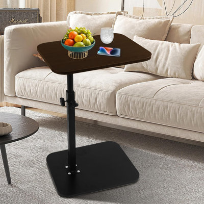 TV Tray Table 360° Swivel Adjustable Height C Table End Table For Small Spaces, Couch Tables C Shaped Side Tables For Living Room, Bedroom, Sofa Tray Table For Eating
