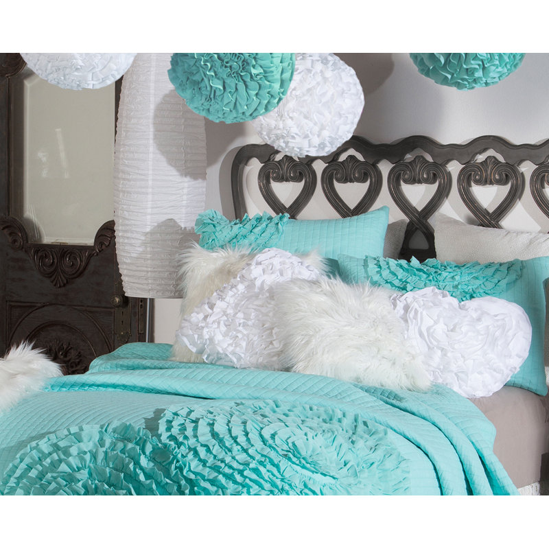 Ruffle Puff Hanging Ball Round Pillow Cover and Insert, White