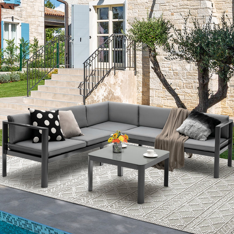 Ensemble de conversation modulaire avec coussins 3 pièces Zendy