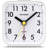 Small Battery Operated Analogue Travel Alarm Clock Silent No Ticking Lighted On Demand And Snooze Beep Sounds Gentle Wake Ascending Alarm, Easy Set (White)