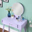 Contemporary Wood Vanity And Stool Set With Drawer-799813071