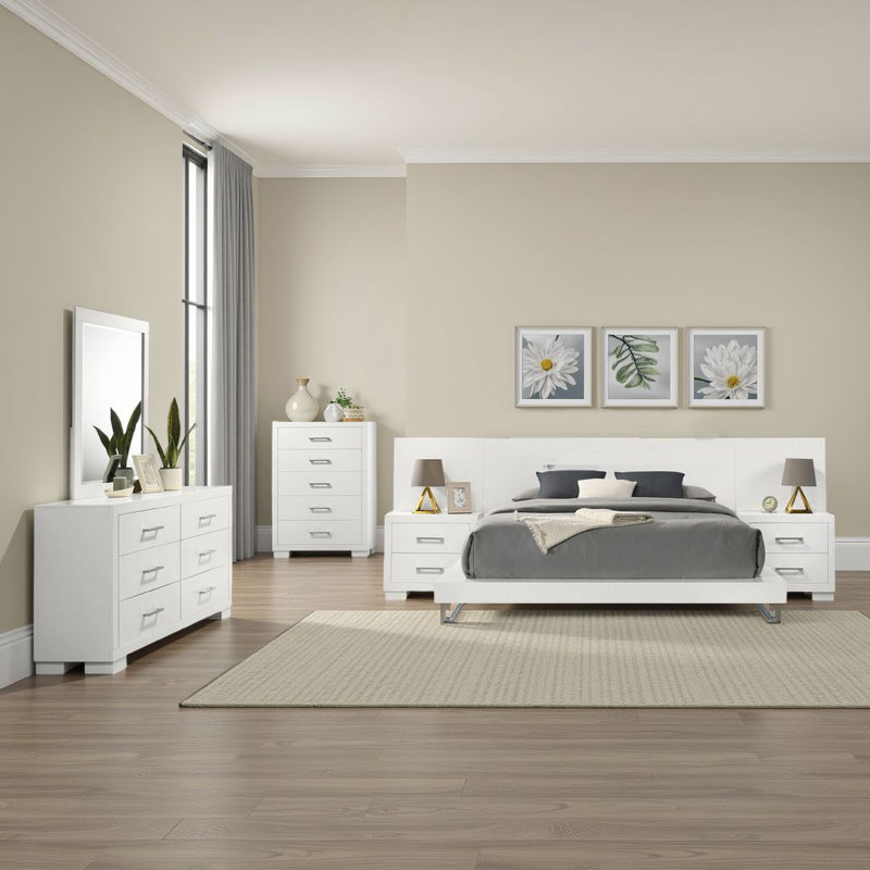 Ensemble de chambre à coucher 6 pièces Bela, Grand lit