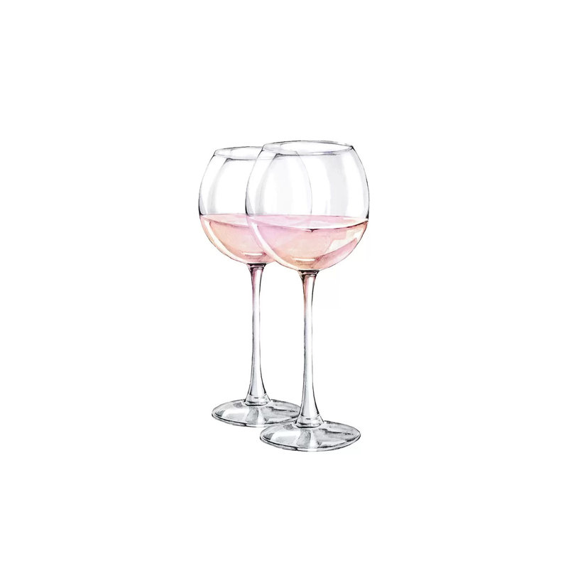 Pink Wine Glasses - Wrapped Canvas Painting, 20.32 cm H x 30.48 cm W