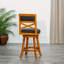 Tabouret pivotant à dossier en X de 30 po de hauteur, siège en tissu gris anthracite-2111244411-2111244409