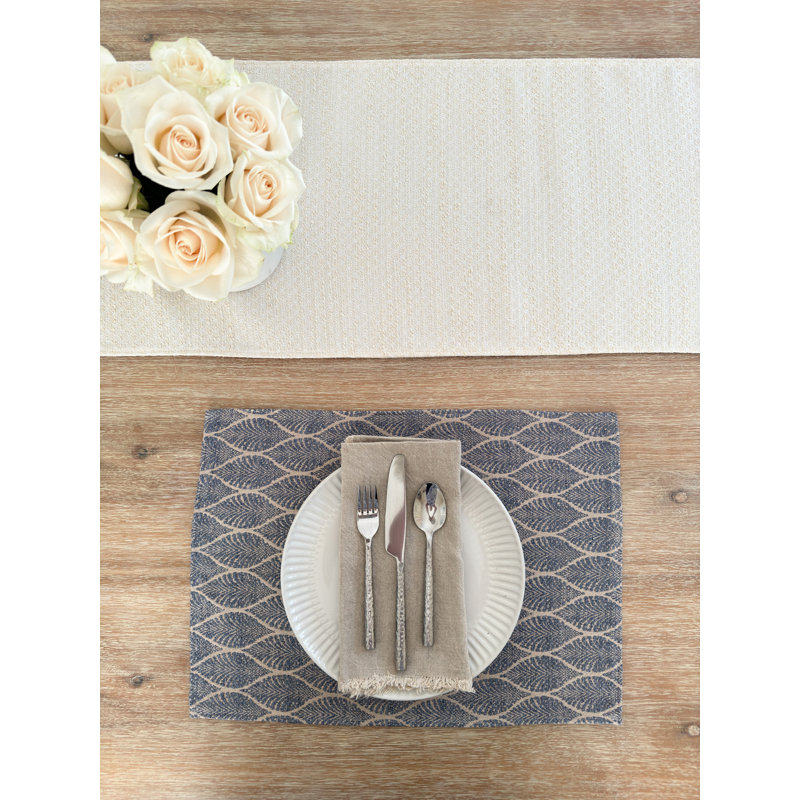 Geometric Table Runnner, Beige