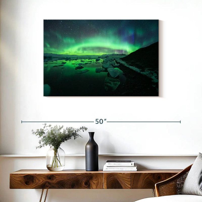 Alvord Jokulsarlon glacier lagon aurore ciel, H 24 po x l 36 po