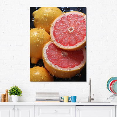 Fruit zesty pamplemousse pointillisme sur toile