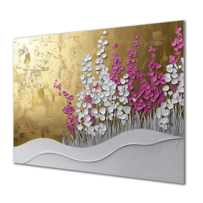 Décoration murale en métal fleurs sauvages et lavandes Pure Golden Horizons III - Fleurs sauvages