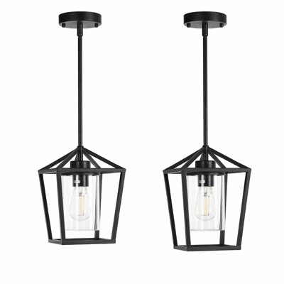 Luminaire suspendu industriel géométrique pour îlot de cuisine