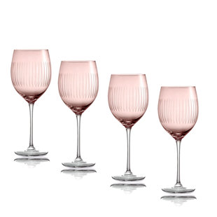 Vietri Italian Hand Blown Perle Wine Glasses, Set of 11