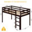 Lit mezzanine simple en bois massif avec plateforme pour tout-petits et escalier-545359911