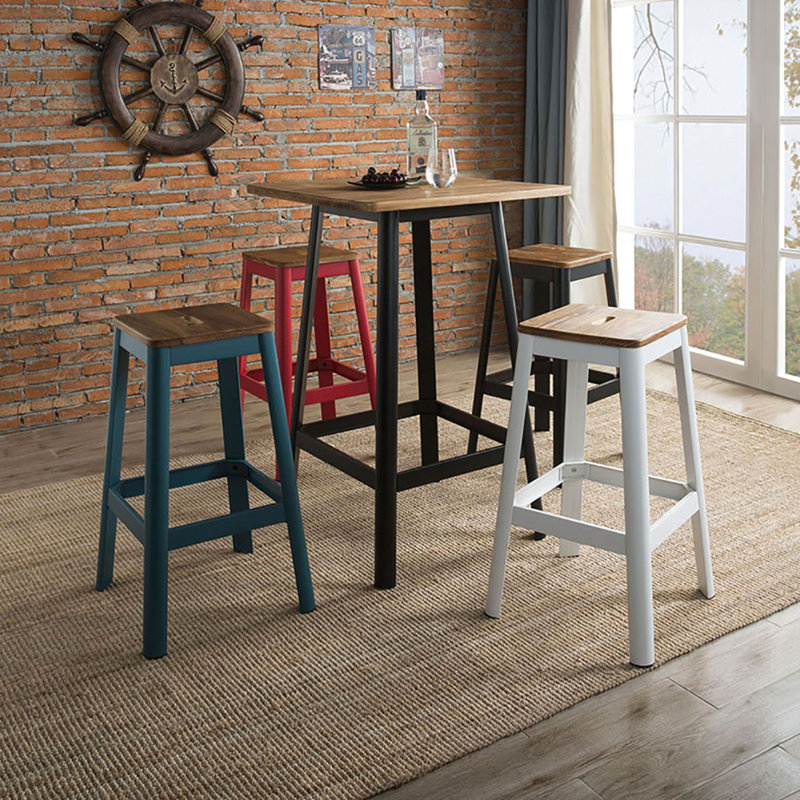 Tabouret de chambre rouge avec pieds en métal style poignée pratique dans un cadre dynamique pour, Rouge