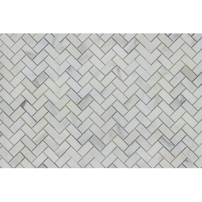 1" x 2" Marble Herringbone Mosaic Wall & Floor Tile