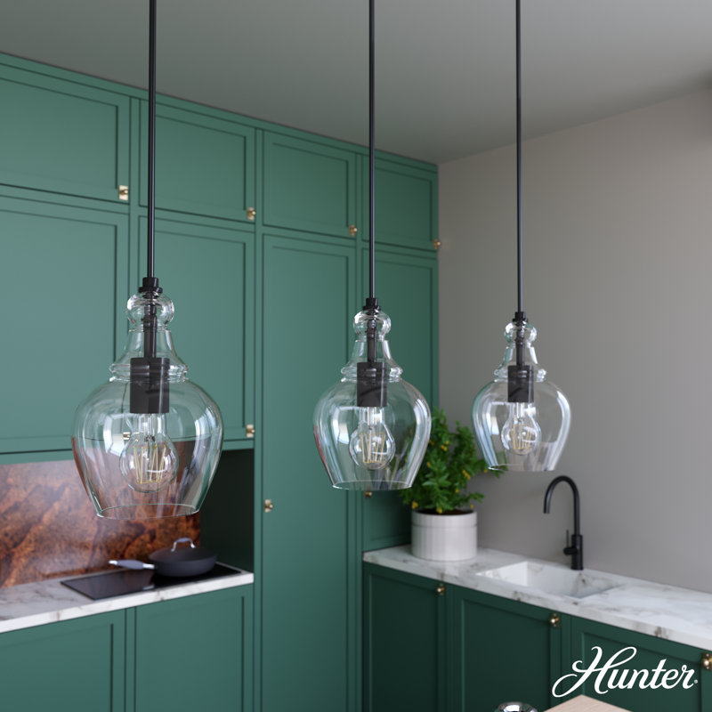 Maple Park 30" Noble Bronze Glass Linear Pendant Light