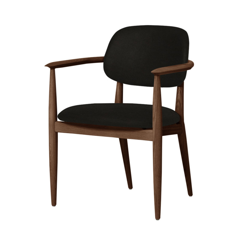 Chaise Slow de Space Copenhagen, Noyer naturel, Nouveau gris anthracite Newcastle 1365