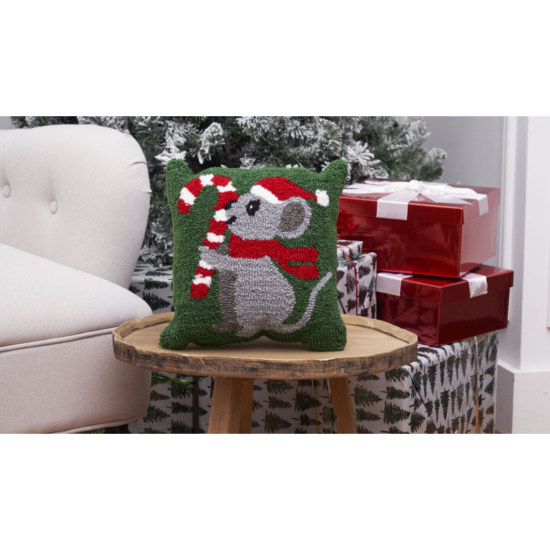 Christmas Mouse Hooked Pillow, Owl