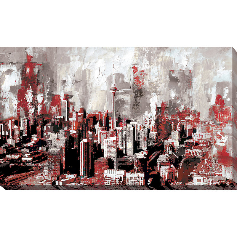 « toronto red », reproduction d’art sur toile tendue, H 28 po x l 48 po x P 1 po