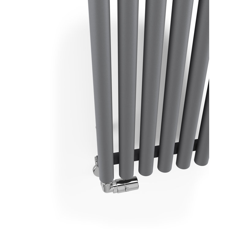 Rolo Room Cylindrical Bar Reversible Designer Radiator, 1800mm H x 590mm W x 96mm D, Dark Grey