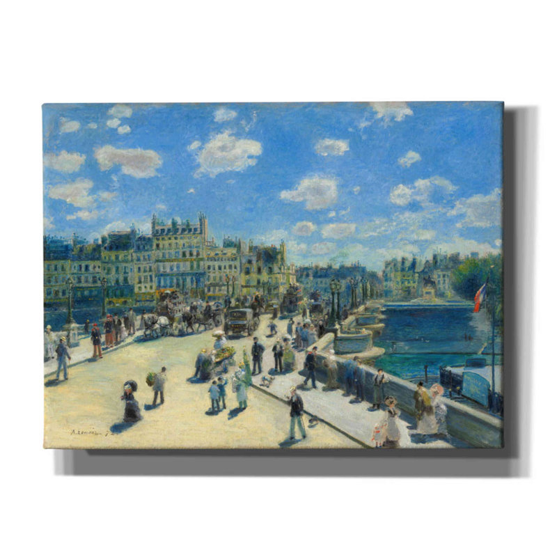 "Pont neuf" par Pierre-Auguste Renoir - reproduction d'art sur toile tendue, H 12 po x l 16 po x P 0,75 po