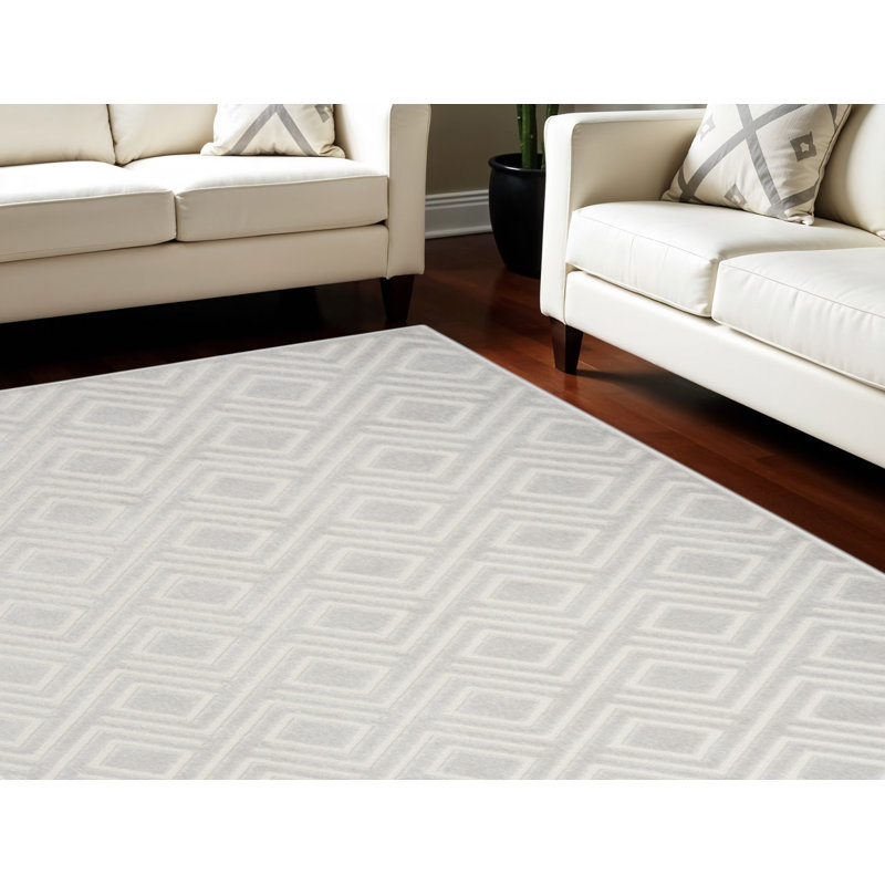 Tapis géométrique gris 7 pi x 9 pi