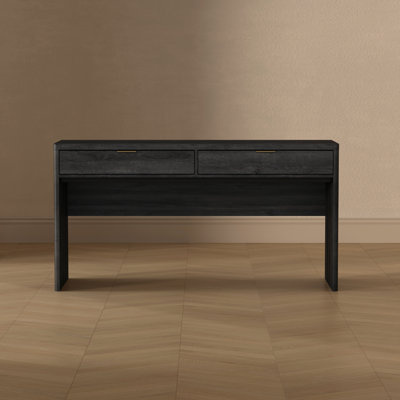 Bureau moderne Evelyn de 60 po à 2 tiroirs, gris anthracite